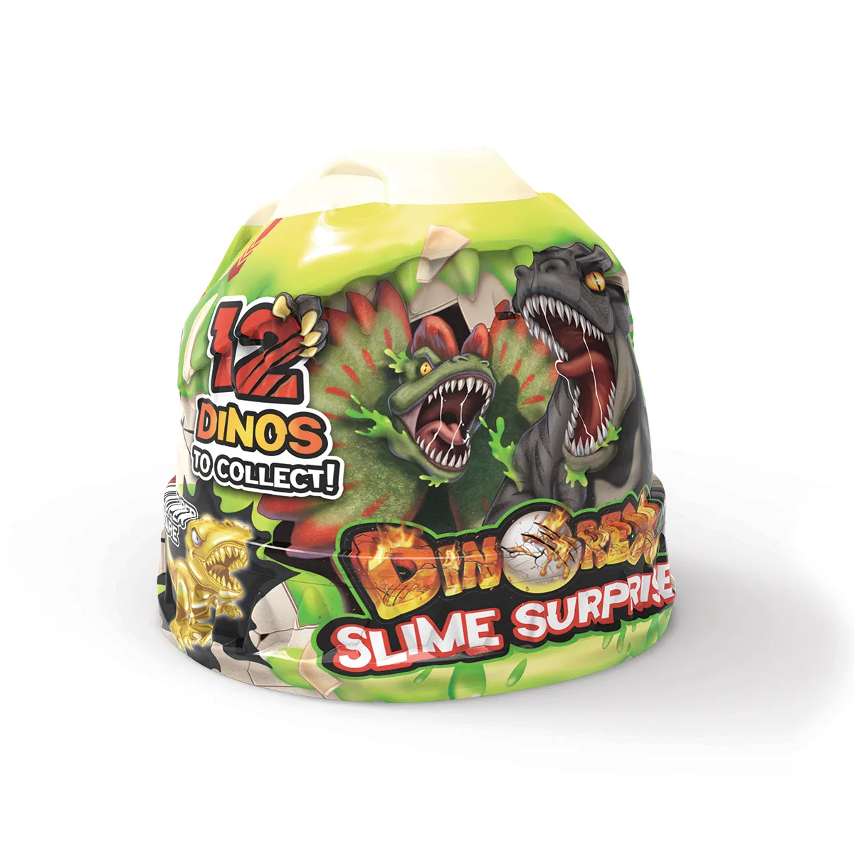 Slime Capsula Dino - 12 Dinos Diferentes + 4 Colores de Slime
