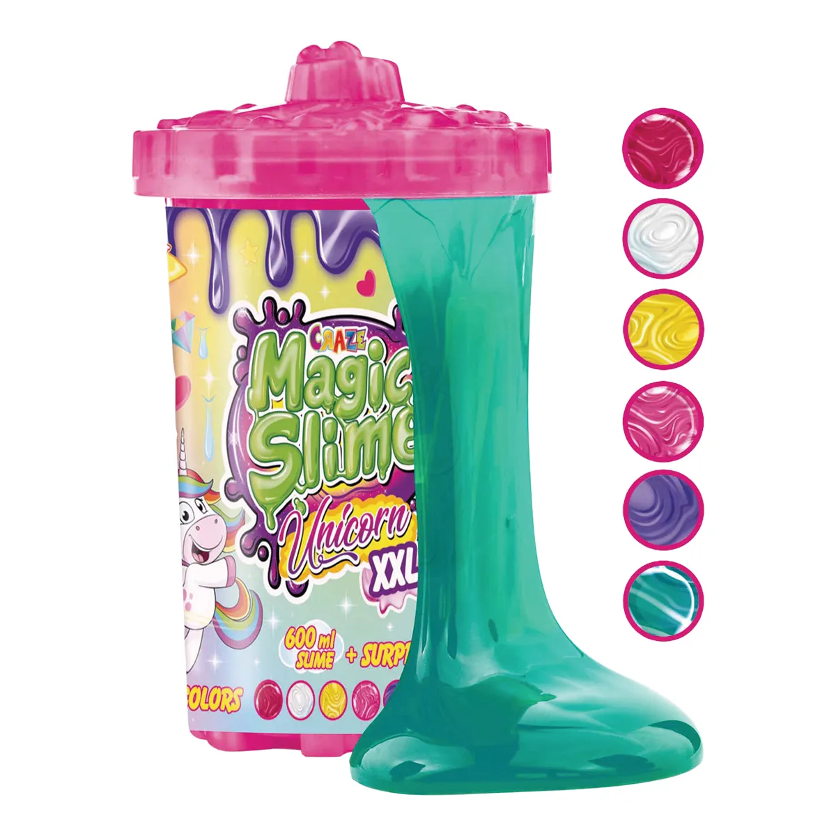 Slime - SURPRISE XXL UNICORN - Pote Grande C/Sorpresa 600 Ml - 6 Colores!!!