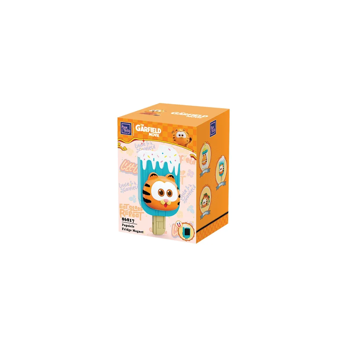 Garfield Set de Construcción Imán de Heladera Paleta de Helado "Popsicle" 47 Piezas - Pantasy