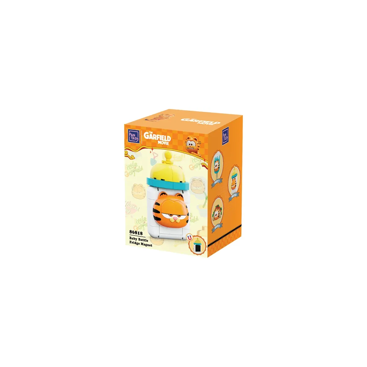 Garfield Set de Construcción Imán de Heladera Mamadera "Baby Bottle" 47 Piezas - Pantasy