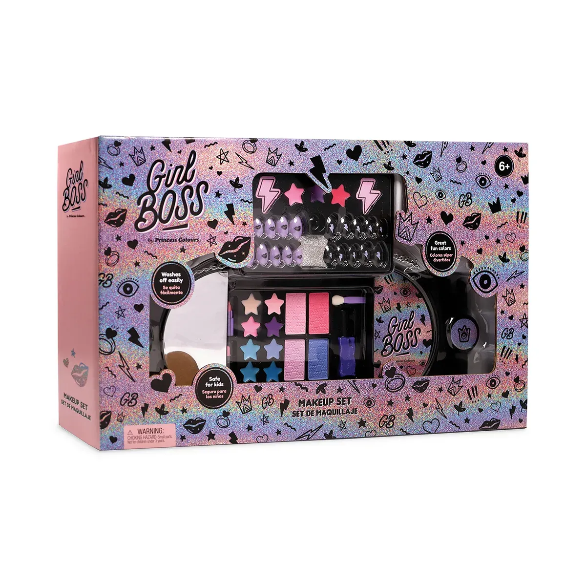GIRL BOSS - SET DE COSMETICA CON UÑAS GRANDE 25 X 41 CM